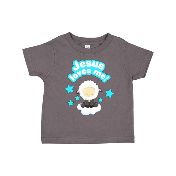 Inktastic Jesus Loves Me Cute Lamb and Stars Boys or Girls Toddler T-Shirt