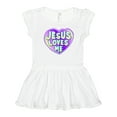 thumbnail image 1 of Inktastic Jesus Loves Me Girls Toddler Dress, 1 of 5