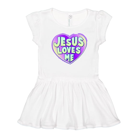 Inktastic Jesus Loves Me Girls Toddler Dress