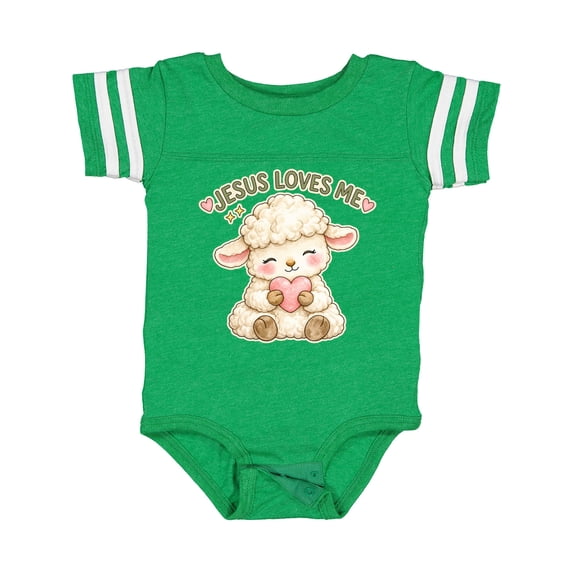 Inktastic Jesus Loves Me Lamb Boys or Girls Baby Bodysuit