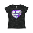 thumbnail image 1 of Inktastic Jesus Loves Me Women's T-Shirt, 1 of 5