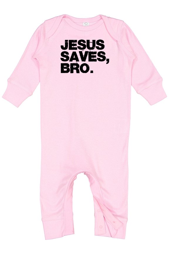 Jesus Saves, Bro. Baby Romper Coveralls
