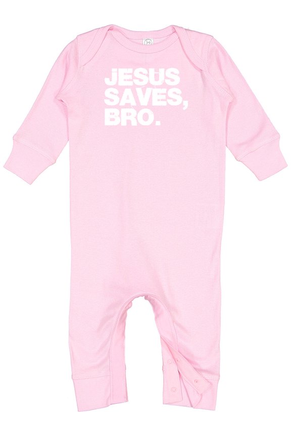Jesus Saves, Bro. Baby Romper Coveralls