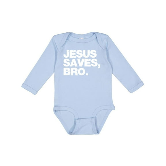 Inktastic Jesus Saves Bro Christian Boys or Girls Long Sleeve Baby Bodysuit