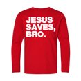 thumbnail image 1 of Inktastic Jesus Saves, Bro. Long Sleeve Youth T-Shirt, 1 of 5