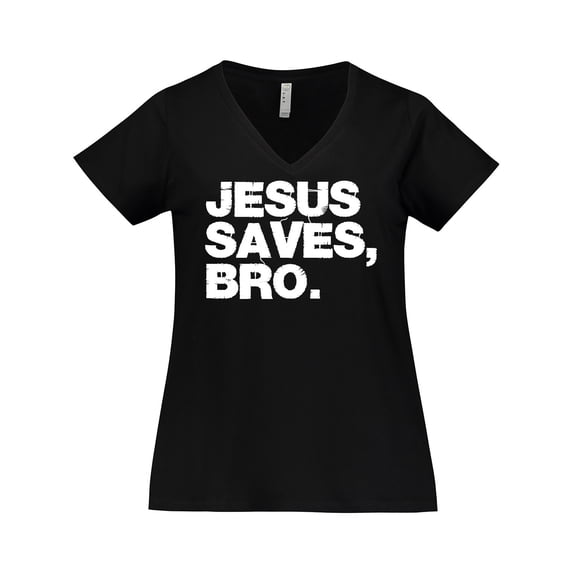 Inktastic Jesus Saves, Bro. Women's Plus Size V-Neck T-Shirt