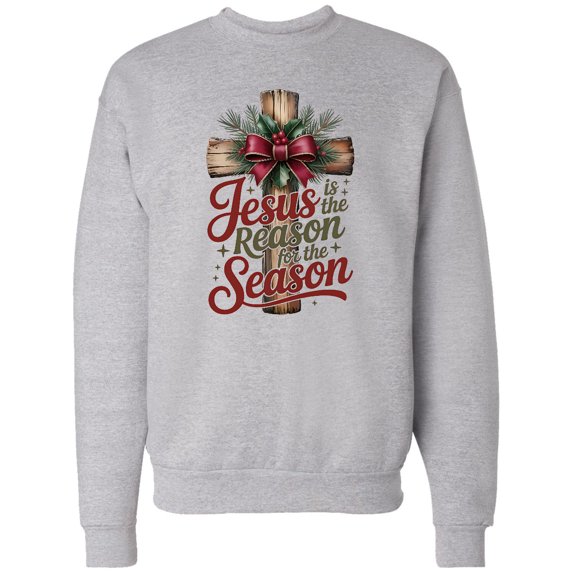 Inktastic Jesus is the Reason for the Season Christian Cross Adult Sweatshirt