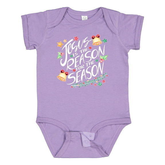 Inktastic Jesus is the Reason for the Season Christmas Bells and Stars Boys or Girls Baby Bodysuit