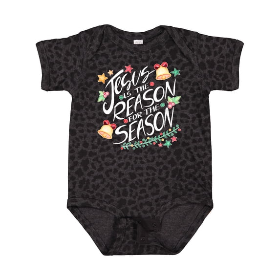 Inktastic Jesus is the Reason for the Season Christmas Bells and Stars Boys or Girls Baby Bodysuit