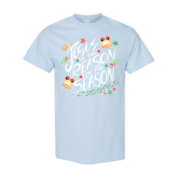 Inktastic Jesus is the Reason for the Season Christmas Bells and Stars T-Shirt