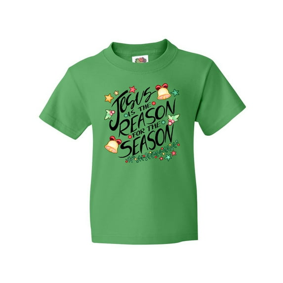 Inktastic Jesus is the Reason for the Season Christmas Bells and Stars Youth T-Shirt