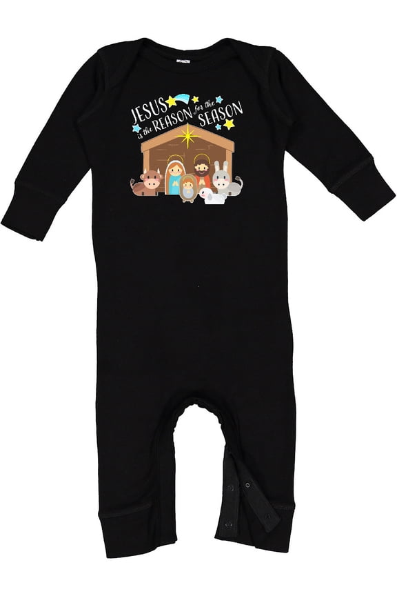 Jesus is the Reason for the Season Christmas Nativity Baby Romper Coveralls