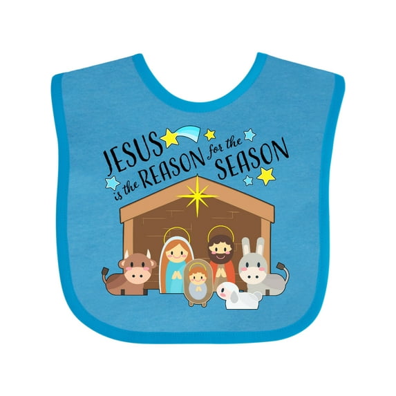 Inktastic Jesus is the Reason for the Season Christmas Nativity Boys or Girls Baby Bib