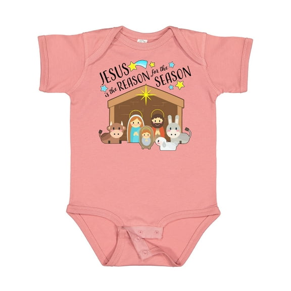 Inktastic Jesus is the Reason for the Season Christmas Nativity Boys or Girls Baby Bodysuit