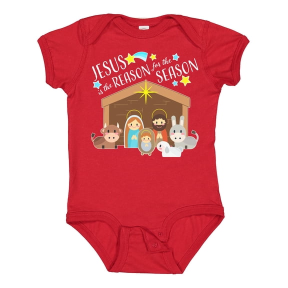 Inktastic Jesus is the Reason for the Season Christmas Nativity Boys or Girls Baby Bodysuit