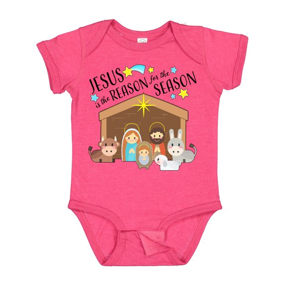 Inktastic Jesus is the Reason for the Season Christmas Nativity Boys or Girls Baby Bodysuit