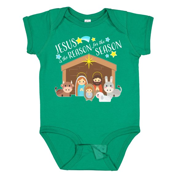 Inktastic Jesus is the Reason for the Season Christmas Nativity Boys or Girls Baby Bodysuit