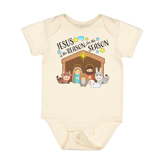 Inktastic Jesus is the Reason for the Season Christmas Nativity Boys or Girls Baby Bodysuit