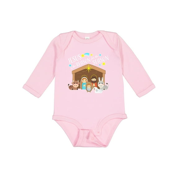 Inktastic Jesus is the Reason for the Season Christmas Nativity Boys or Girls Long Sleeve Baby Bodysuit