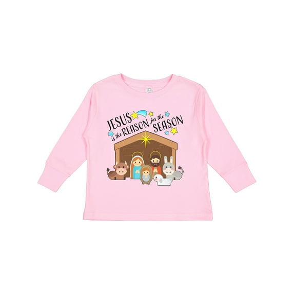 Inktastic Jesus is the Reason for the Season Christmas Nativity Boys or Girls Long Sleeve Toddler T-Shirt