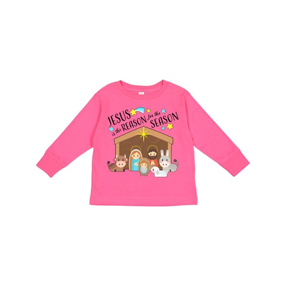 Inktastic Jesus is the Reason for the Season Christmas Nativity Boys or Girls Long Sleeve Toddler T-Shirt