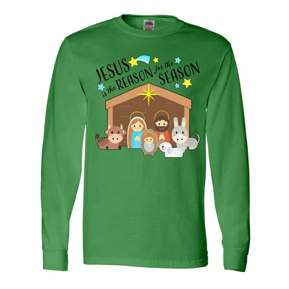 Inktastic Jesus is the Reason for the Season Christmas Nativity Long Sleeve T-Shirt