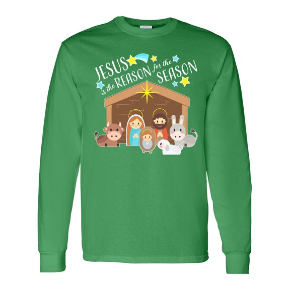 Inktastic Jesus is the Reason for the Season Christmas Nativity Long Sleeve T-Shirt
