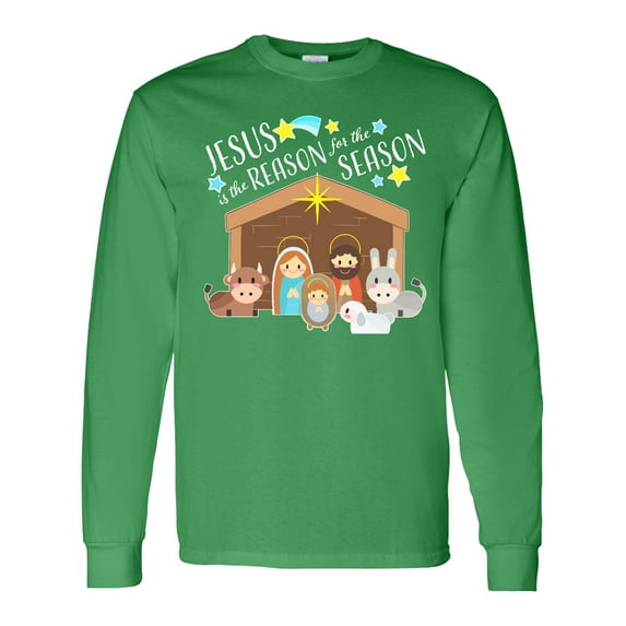 Inktastic Jesus is the Reason for the Season Christmas Nativity Long Sleeve T-Shirt