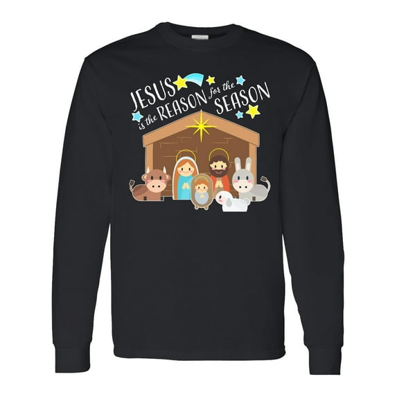 Inktastic Jesus is the Reason for the Season Christmas Nativity Long Sleeve T-Shirt