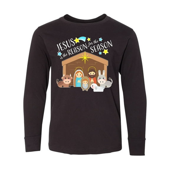 Inktastic Jesus is the Reason for the Season Christmas Nativity Long Sleeve Youth T-Shirt