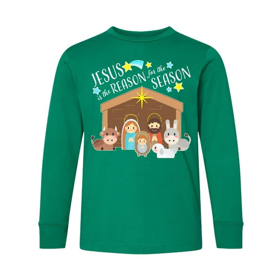 Inktastic Jesus is the Reason for the Season Christmas Nativity Long Sleeve Youth T-Shirt