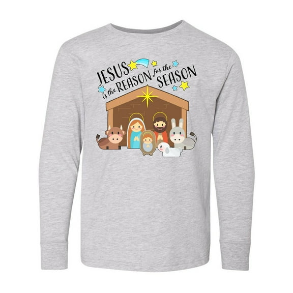Inktastic Jesus is the Reason for the Season Christmas Nativity Long Sleeve Youth T-Shirt