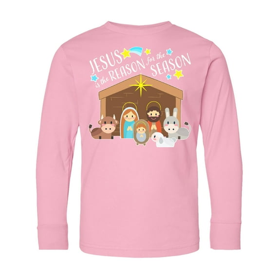 Inktastic Jesus is the Reason for the Season Christmas Nativity Long Sleeve Youth T-Shirt