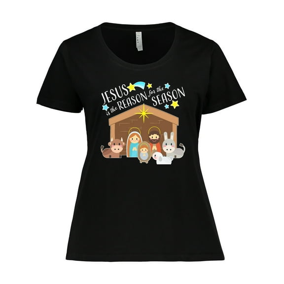 Inktastic Jesus is the Reason for the Season Christmas Nativity Women's Plus Size T-Shirt