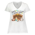 thumbnail image 1 of Inktastic Jesus is the Reason for the Season Christmas Nativity Women's Plus Size V-Neck T-Shirt, 1 of 5