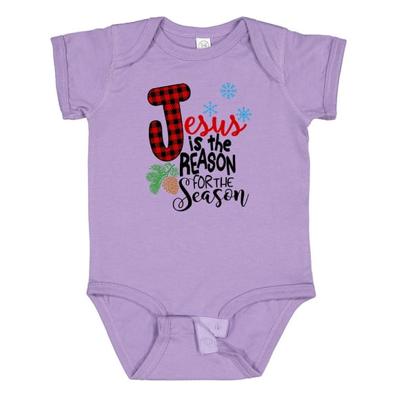 Inktastic Jesus is the Reason for the Season Pinecone and Snowflakes Boys or Girls Baby Bodysuit