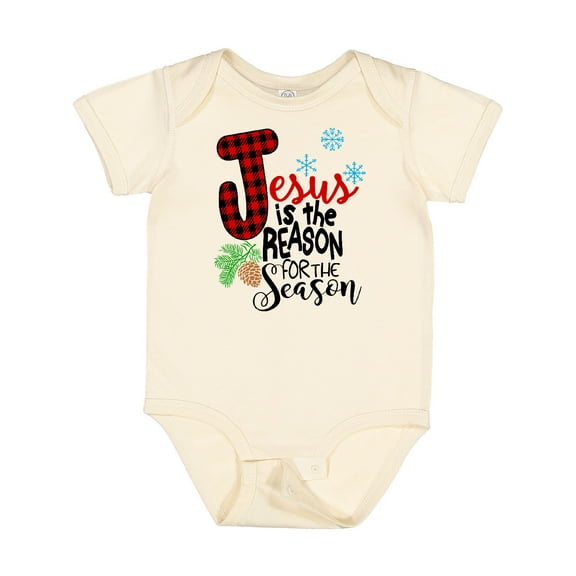 Inktastic Jesus is the Reason for the Season Pinecone and Snowflakes Boys or Girls Baby Bodysuit
