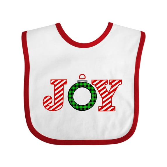 Inktastic Joy Christmas Ornament with Candy Cane Stripes Boys or Girls Baby Bib