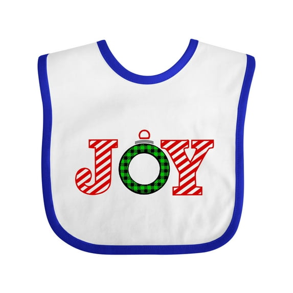 Inktastic Joy Christmas Ornament with Candy Cane Stripes Boys or Girls Baby Bib