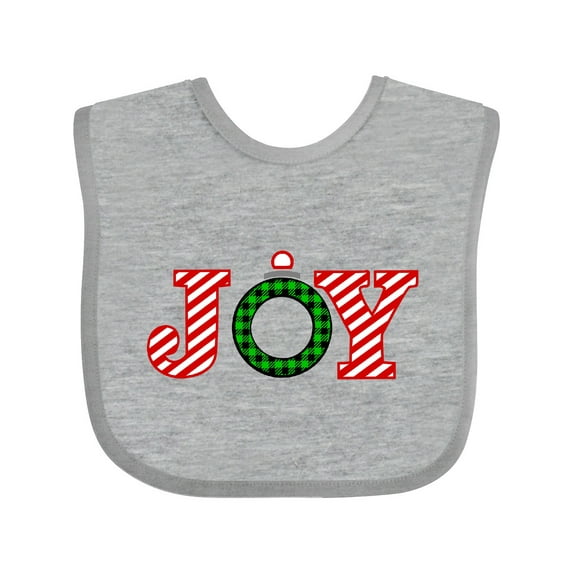 Inktastic Joy Christmas Ornament with Candy Cane Stripes Boys or Girls Baby Bib