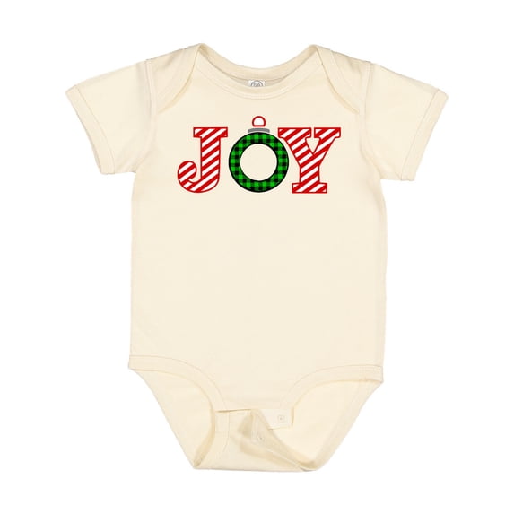 Inktastic Joy Christmas Ornament with Candy Cane Stripes Boys or Girls Baby Bodysuit