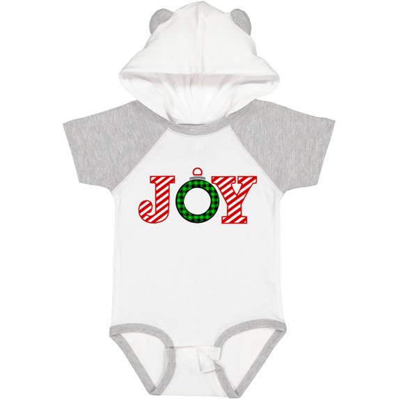 Inktastic Joy Christmas Ornament with Candy Cane Stripes Boys or Girls Baby Bodysuit