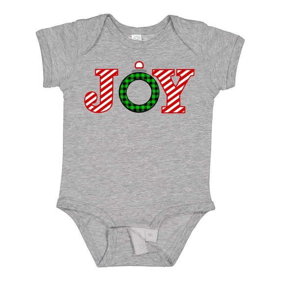 Inktastic Joy Christmas Ornament with Candy Cane Stripes Boys or Girls Baby Bodysuit