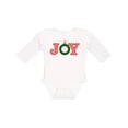 thumbnail image 1 of Inktastic Joy Christmas Ornament with Candy Cane Stripes Boys or Girls Long Sleeve Baby Bodysuit, 1 of 5