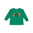 thumbnail image 1 of Inktastic Joy Christmas Ornament with Candy Cane Stripes Boys or Girls Long Sleeve Toddler T-Shirt, 1 of 5