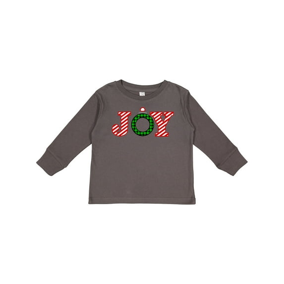 Inktastic Joy Christmas Ornament with Candy Cane Stripes Boys or Girls Long Sleeve Toddler T-Shirt