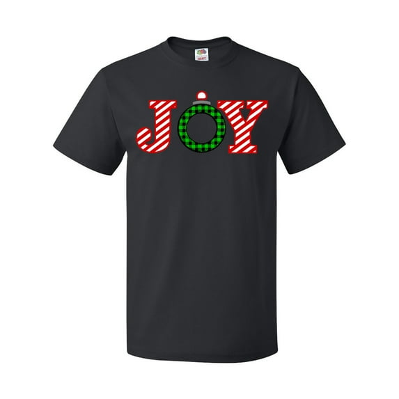 Inktastic Joy Christmas Ornament with Candy Cane Stripes T-Shirt