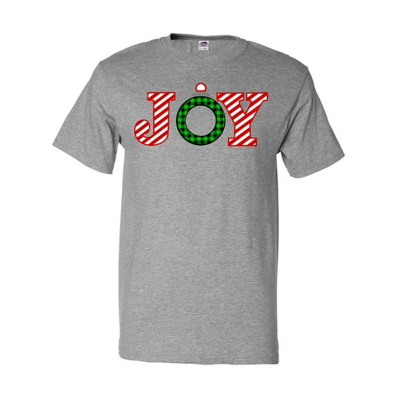 Inktastic Joy Christmas Ornament with Candy Cane Stripes T-Shirt
