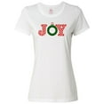 thumbnail image 1 of Inktastic Joy Christmas Ornament with Candy Cane Stripes Women's T-Shirt, 1 of 5