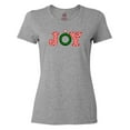 thumbnail image 1 of Inktastic Joy Christmas Ornament with Candy Cane Stripes Women's T-Shirt, 1 of 5